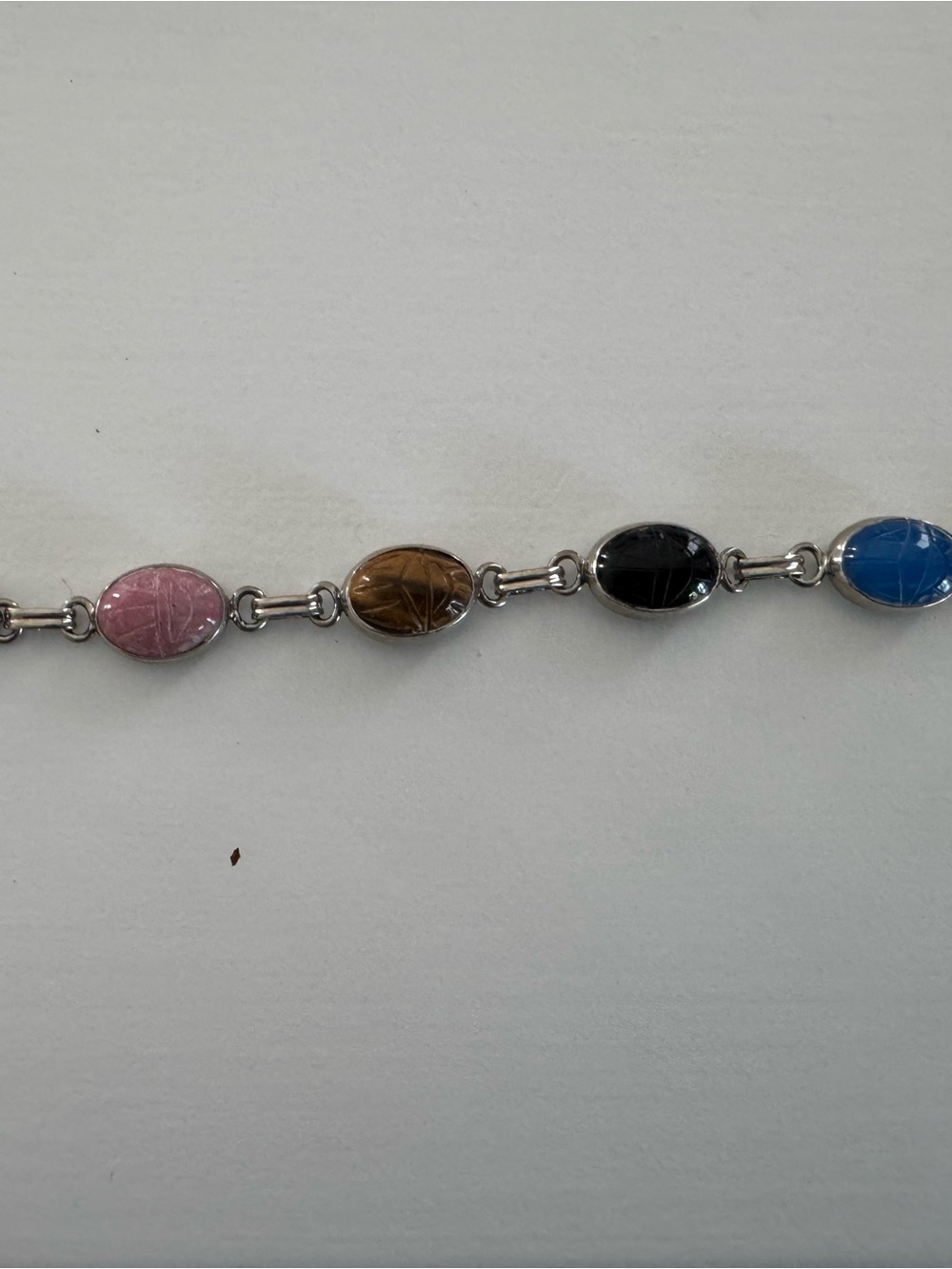 Multi-Color Oval Link Bracelet - Pink, Brown, Black, Blue- costume jewelry